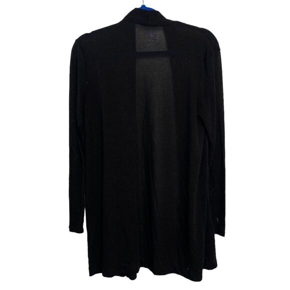 SALE I. Joah Open Front Long Light Weight Cardigan Black Size Small - Picture 3 of 4